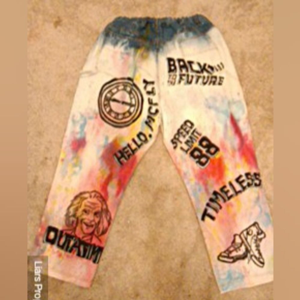 Hand painted streetwear denim